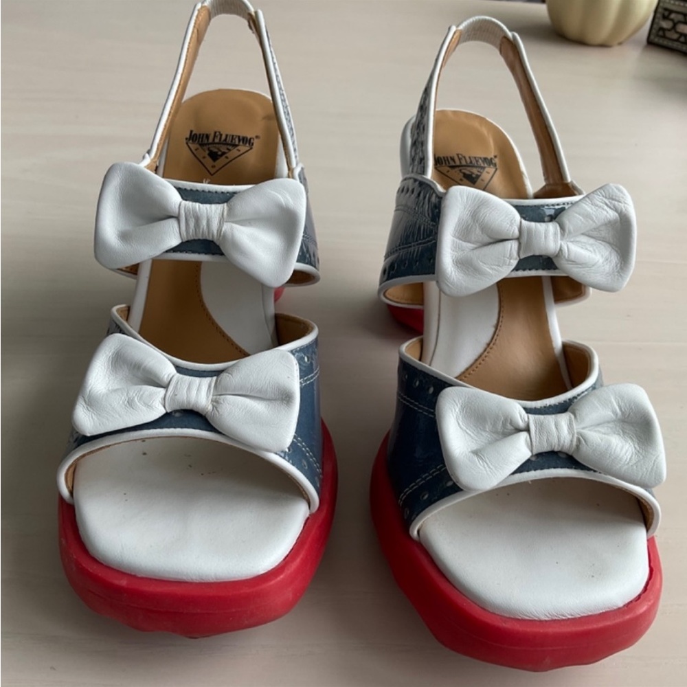 ISO need 6 1/2 or 37 this cute John Fluevog Mini BIPS Open Toe Slingback.